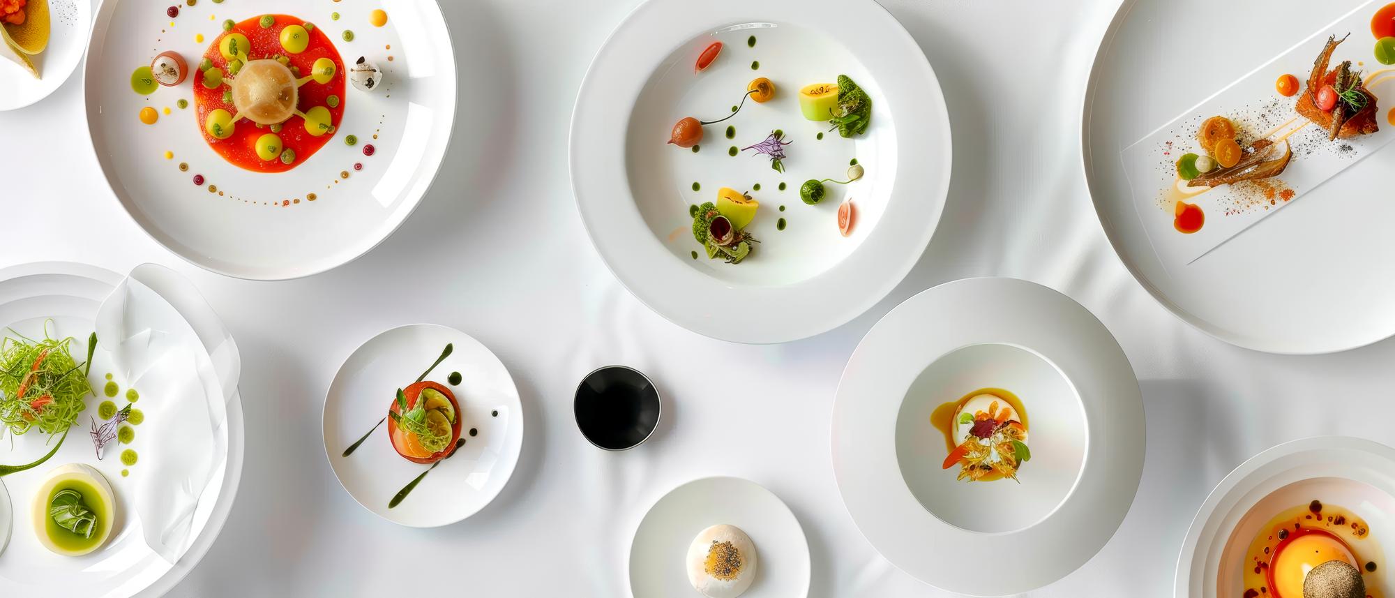 Workshop tasting plates on table